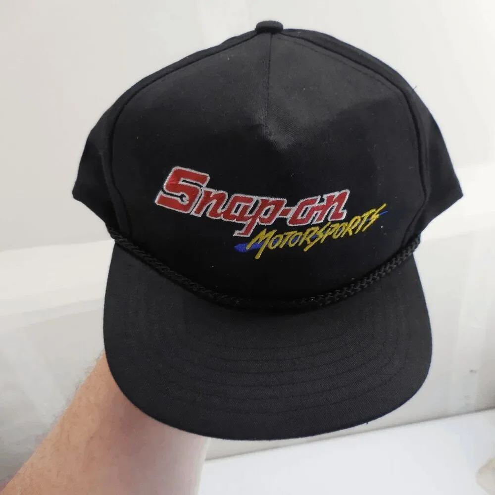 Vintage Snap-On Motorsports Snapback Hat Adjustable Rare Rope Black‎ Swingster